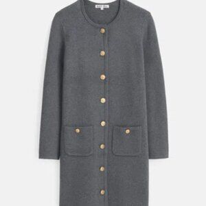 Alex‎ Mill - Paris Sweater Dress / Cardigan - grey with gold buttons, size XL